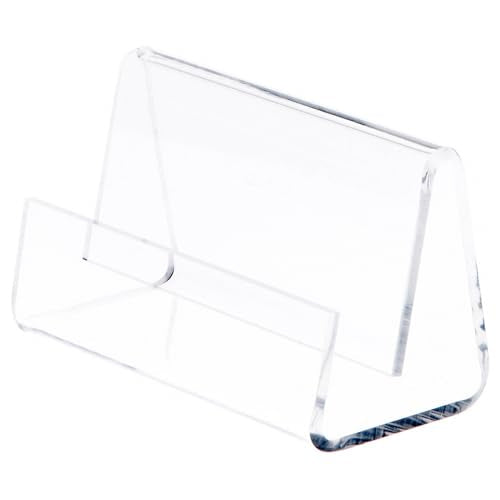 Plymor Clear Acrylic Deluxe Business Card / Postcard Holder, 3.5" W x 2.875" D x 2.125" H, Pack of 12