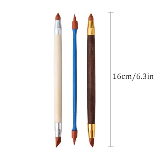 QVEZPRYX Clay Tools 8-piece Set Silicone Indentation Texture Rubber Pen Modeling DIY Hand
