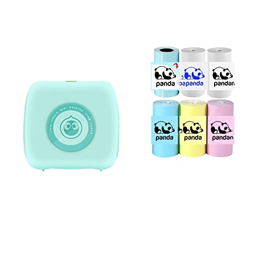 MKJGGII Mini Pocket Printer Multi Functional Photo Picture Bill Note Printer Label Maker Add White 6 Group(GR White 6 Group)
