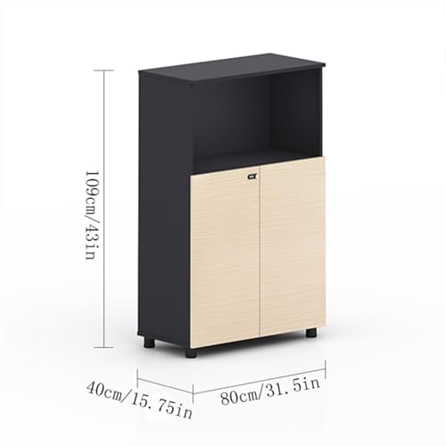 Office File Cabinet File Cabinet Wooden Double Door Without Door Partition Storage Cabinet File Cabinet With Combination Lock Multi-Tier Storage Side Cabinet