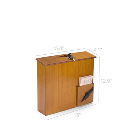FixtureDisplays 15" W x 13" H x 3.7" D - Suggestion Box, Donation Box, Mail Box, with Clear Acrylic Sign Holder 102705 MO 102705 MO