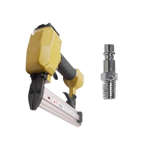LPXDS Pneumatic staple gun,Oil-Free Pneumatic Staple Gun 18Ga Upholstery Pneumatic Stapler Nail Gun F30F for 10-30mm Nail Wooden Frame Furniture Fixed Air Nailer Gun(Color:EU Standard)