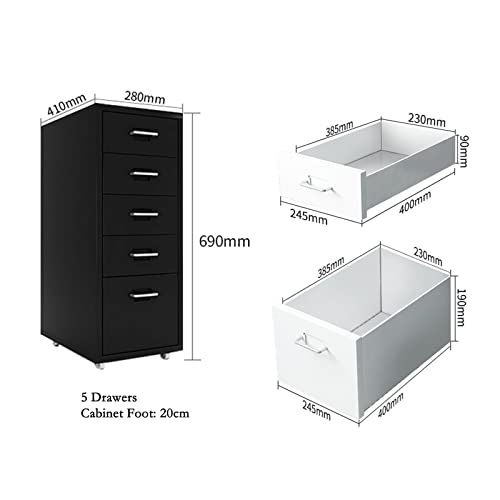 File Cabinet File Box Office File Cabinets5 Drawer Lockable File Cabinet Under Desk Metal File Cabinet for Legal/Letter/A4 File Storage Cabinets Vertical Storage Cabinet Filing Cabinet for Office(MODE