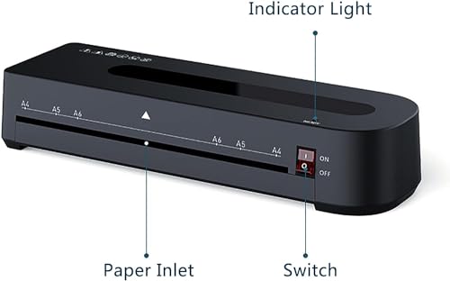 KEhtu A4 Laminator Machine, Electric Laminating Machine, 2 Min Fast Preheat, 320mm/min, 115~145℃ Intelligent Temperature Control, ABS One-Click Film Ejection, for Home Office School Business
