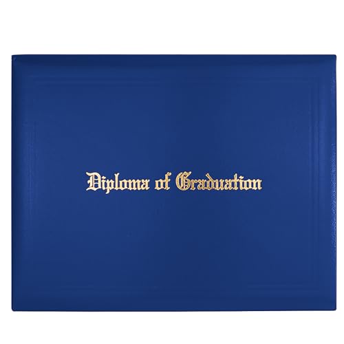 GraduationMall Imprinted Diploma Cover for Certificate 8.5''x 11'' Royal,12-Packs