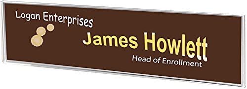 Plastic Products Mfg – Acrylic Name Plate Holder – 8.5" x 2" Wall Mount Nameplate Holder for Doors – Clear Acrylic Name Plate Display for Office Walls (10 Pack)
