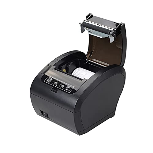 BGVGFBNJ 80MM Thermal Receipt POS Printer Black Printer with Auto Cutter Bluetooth Ethernet USB Port Support Cash Drawer ESC/POS(306S USB RS232)