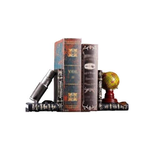 Book Organizer Vintage Book Ends, Bookends Decorative Holders for Office Library or Study
