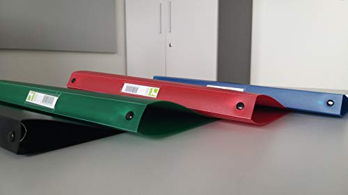 Q-Connect KF02919 Ring Binder Pack of 12 A4 4-Ring 16 mm Colour Green Transparent Made of Strong Translucent PP Film 22 mm Spine Ring Binder Plastic Slim Thin Folder