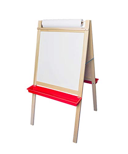Flipside Products Double-Sided Magnetic Dry Erase/Green Chalkboard Paper Roll Standing Easel, Whiteboard Easel, Drawing, Classroom, Home