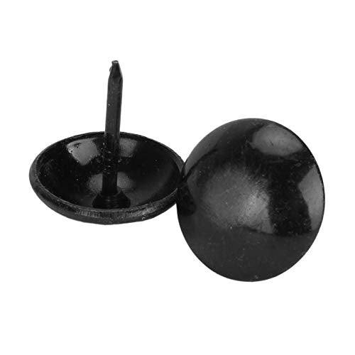 Pins Thumbtack,100 Pieces of Black Jewelry Box Sofa Drum Nail Decoration Nail Black Push pin Interior Decoration Nail Pneumatic Push Nail Gun Pneumatic Nail Usual and Practical Fasteners(Size:25x22mm)
