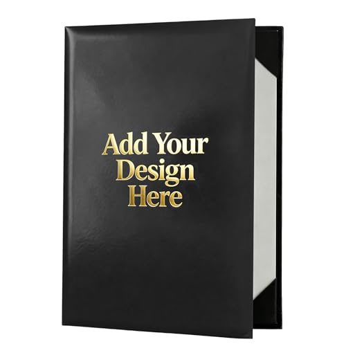 Custom Padded Diploma Covers, Personalized Logo Certificate Holders Black