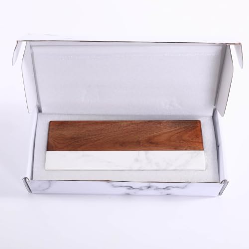 MakerFlo Marble & Acacia Wood Desk Name Plate with Pen Holder Case of 12