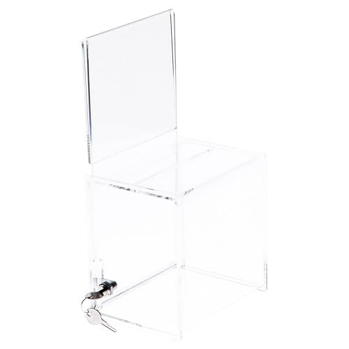 Plymor 6.25" W x 4.5" D x 6" H Locking Ballot Box with Sign Holder