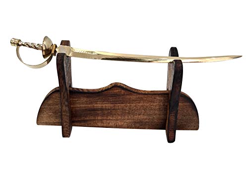 collectiblesBuy Vintage Handmade Sword Shaped Military Paper Knife Cutter Letter Opener Solid Brass with Wooden Holder