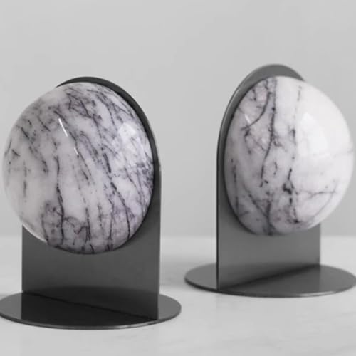 Book Organizer Marbled Bookends Desk Top Decorations for Home Library Office