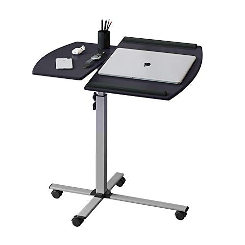 Techni Mobili Adjustable Height Rolling Laptop Cart w/ Tilting Top Graphite