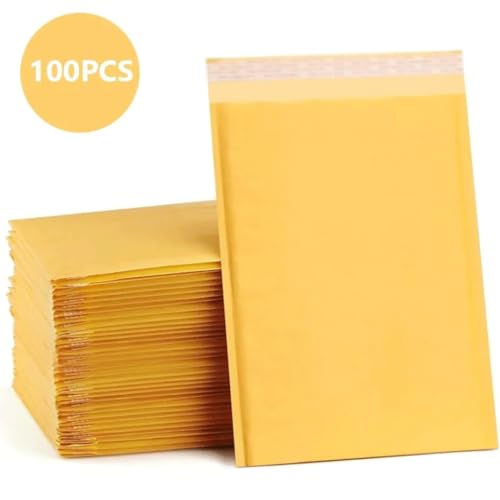 CFFQDQUANB Postal Bags Bubble Envelopes 100pcs Paper Bubble Envelopes Padded Mailers, for Shipping(11x15cm)