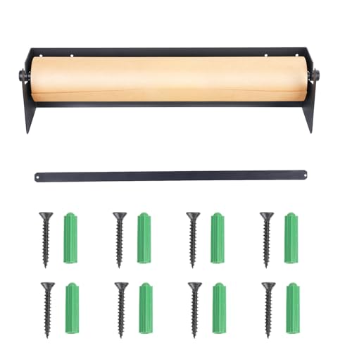 sxvbdway 36 Inch Wall Mounted Kraft Paper Dispenser Holder (Kraft Paper Roll Included), DIY Drawing, Taking Note, Artwork Black 36inch