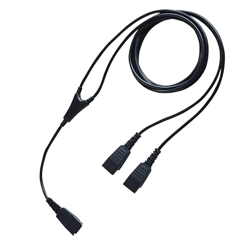 Global Teck Worldwide GN Style Splitter Y-Training Cord (Observation- Live/Mute Version), Compatible with Jabra, Liberation, GN Netcom Headsets - Quick Disconnect