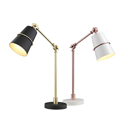 SONGCHAO Table Lamp Nordic Creative Desk Lamp Modern Minimalist Office Living Room Bedside Adjustable Mechanical Lamps for Night Stands(White)