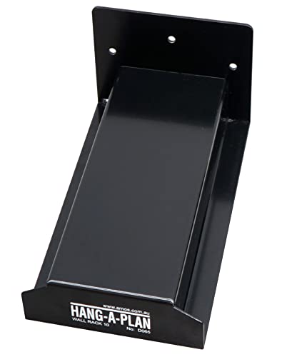 Arnos Hang-A-Plan Wall Mount Blueprint Storage Stand Rack - Hanging Blueprint Holder, Poster Display, Map Rack - Capacity for 10 Hanging Clamps 18", 24”, 30” 36" to Hold up to 1500 Blueprints