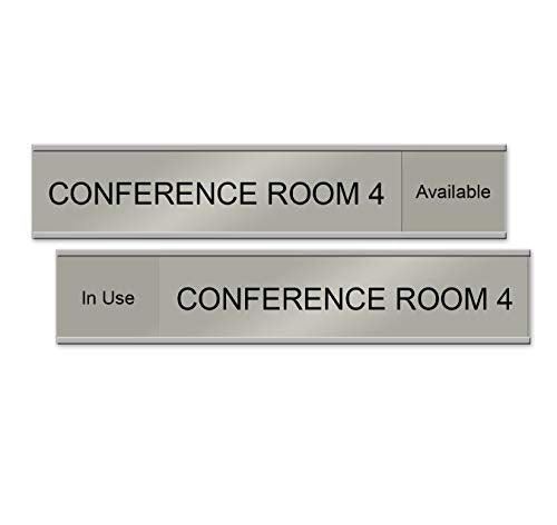 Numbered Conference Room Slider Signs, 10" x 2", Silver (Conference Room 4)
