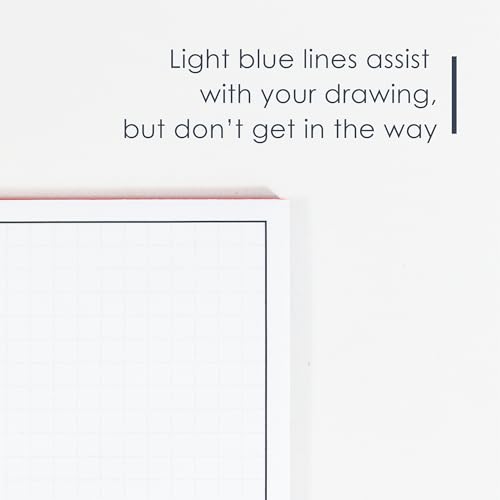 GeekNavy 11" x 17" Quadrille Graph Paper 50 Sheets Landscape - 0.25" 4x4 Square Grid, Blueprint, High Brightness, Border-Outlined, Large Drafting (3-Pack)