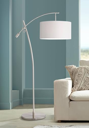 Raymond Brushed Nickel Boom Arc 69" Tall Floor Lamp with USB Dimmer