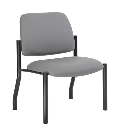 Boss Office Products Armless Guest Reception Room Chair 400 lb. Weight Capacity, Gray