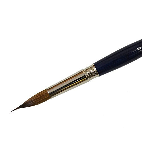 Escoda Optimo Series 1310 Artist Watercolor & Acrylic Short Handle Paint Brush, Pure Kolinsky, Liner, Size 16