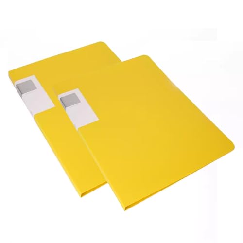 Display Book Folder, Presentation Display File Folder with 40 Pockets, 2Pcs A3 Project Folder Document Organiser/Pink(Yellow)
