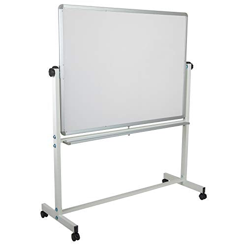 Flash Furniture Hercules Mobile Reversible Cork Bulletin Board, White