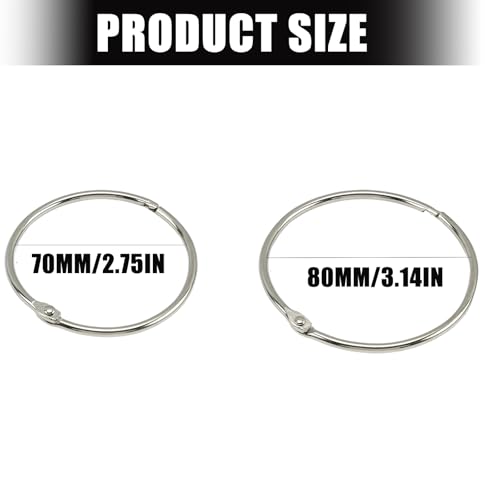 30Pcs Binder Rings Release Metal Binding Rings for Notebooks Binder Documents Storage School Supplies Metal
