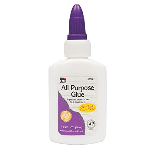 CLI CHL38001-24 Charles Leonard Washable All Purpose Glue, 1.25 oz., Clear, 24 Bottles