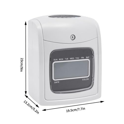 YINZINR Time Clock Punch Card Employee Attendance Machine LCD Display Check- in Machine Equipped with 50 Sheets of Printing Cards