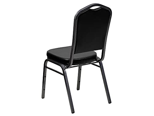 Flash Furniture DC01SVBKVY Vinyl Banquet Chair, Black, 10/Pack (FD-C01-SILVERVEIN-BK-VY-GG)