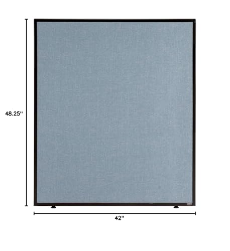 Global Industrial Office Partition Panel, Blue Fabric, 48.25 Inch W x 42 Inch H, 1 Piece, Designed for Office Space Efficiency and Productivity