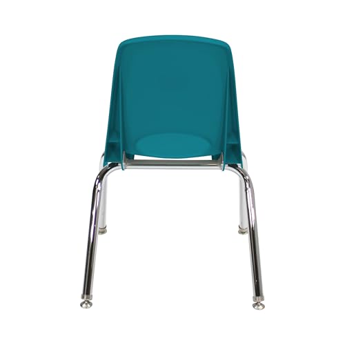 FDP 14" School Stack Chair with Swivel Glides, Teal, 4-Pack, 10381-TL