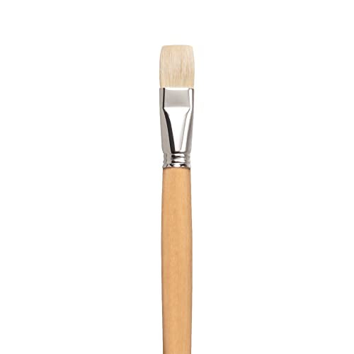 Escoda Clasico Series 4636 Artist Oil & Acrylic Brush, Chungking Hog Bristle, Size 24, Bright Extra Long Handle