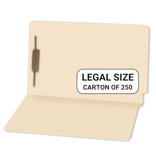Manila File Folders, Doctor Stuff, Legal Size Reinforced End Tab Folder with 2" Bonded Fastener on Inside Back, 14 pt Manila Stock, Carton of 250