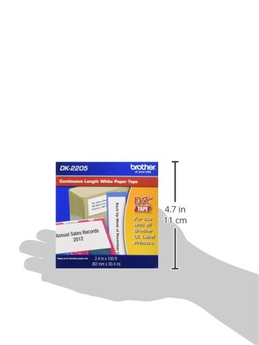 Brother Genuine, DK-2205 Continuous Paper Label Roll, Cut-to-Length Label, 2.4” x 100 Feet, (1) Roll Per Box