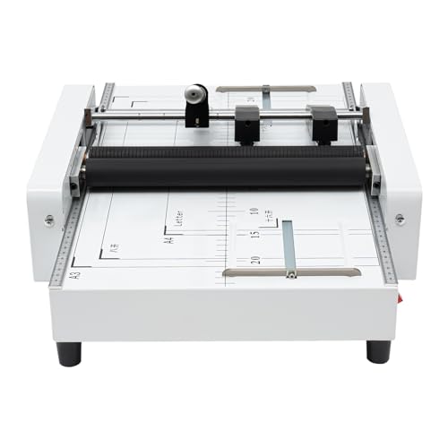 A3 Booklet Maker, 60W 110V A3 Booklet Folding Binding Machine, 2-in-1 Automatic A3 Paper Folding Binding Machine, Paper Folder Stapler Machine for School, Print Store, Office