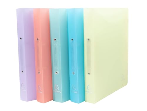 Exacompta - Ref 54970E - Box of 15 Chromaline Binders - 2 Round Rings 30 mm - Spine 40 mm - External Dimensions: 32 x 25 cm - A4 File Format - Assorted