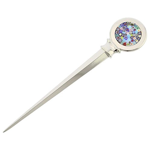 Glass Of Venice Murano Glass Italian Millefiori Office Letter Opener Handmade Envelope Slitter Mail Opener Knife Unique Letter Knives Gifts for Office