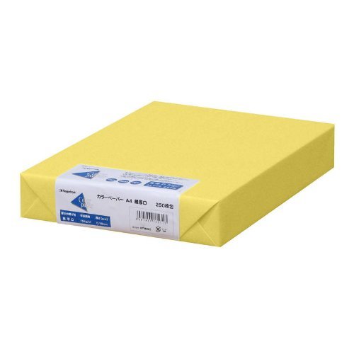 Nagatoya Shoten Na-3555 Colored Paper, A4 Thickest, 250 Sheets, Yellow