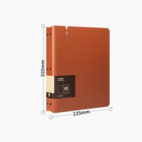 LIAN16PENG File Folder 5 Pcs 80 Pages A4 File Folder with Transparent Inserts Thickened Data File Storage Book Office Supplies File Expanding(Gris)