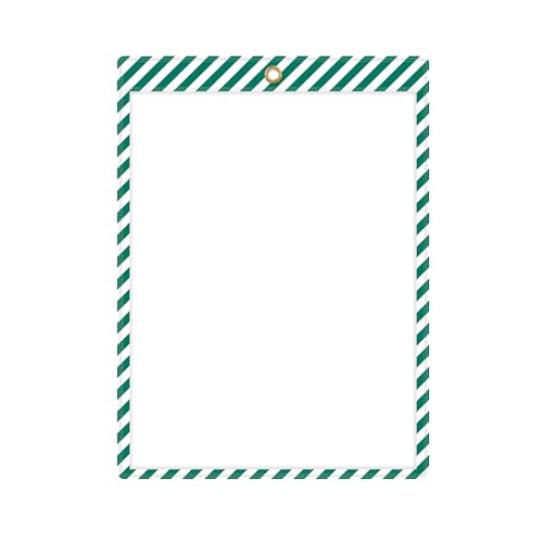 C-Line Safety Striped Shop Ticket Holders, 9 x 12, Green, 25/Box (44103)