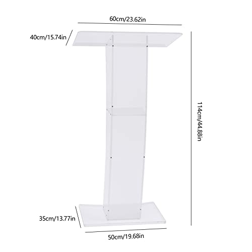 Acrylic Clear Podium, Plexiglass Pulpit School Conference Church Curve Lectern, for Church School Conference Plexiglass Events Hotel Party Rally