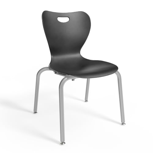 STAPLES Polypropylene 16" Student Chair, Black, 4/Box (ST63541)